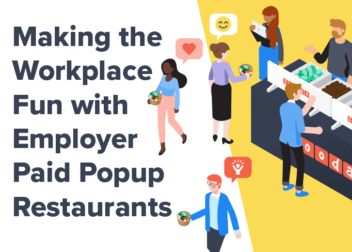 Illustration of happy people visiting a Popup